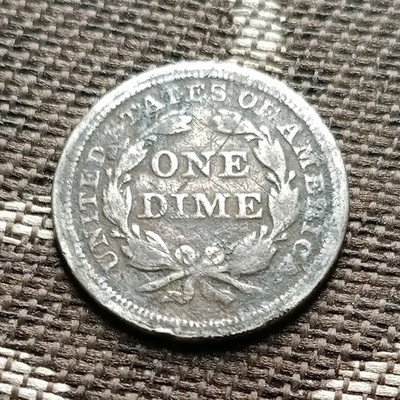 1837 Seated Liberty Dime 10C Silver Business Strike No Stars Philadelphia