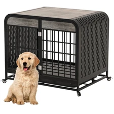 33  Dog Crate Heavy Duty Furniture Wooden Table 33inch Grey