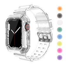 Clear TPU Strap Sport Band Case for Apple Watch 9 8 7 6 5 4 SE 40/44/41/45mm