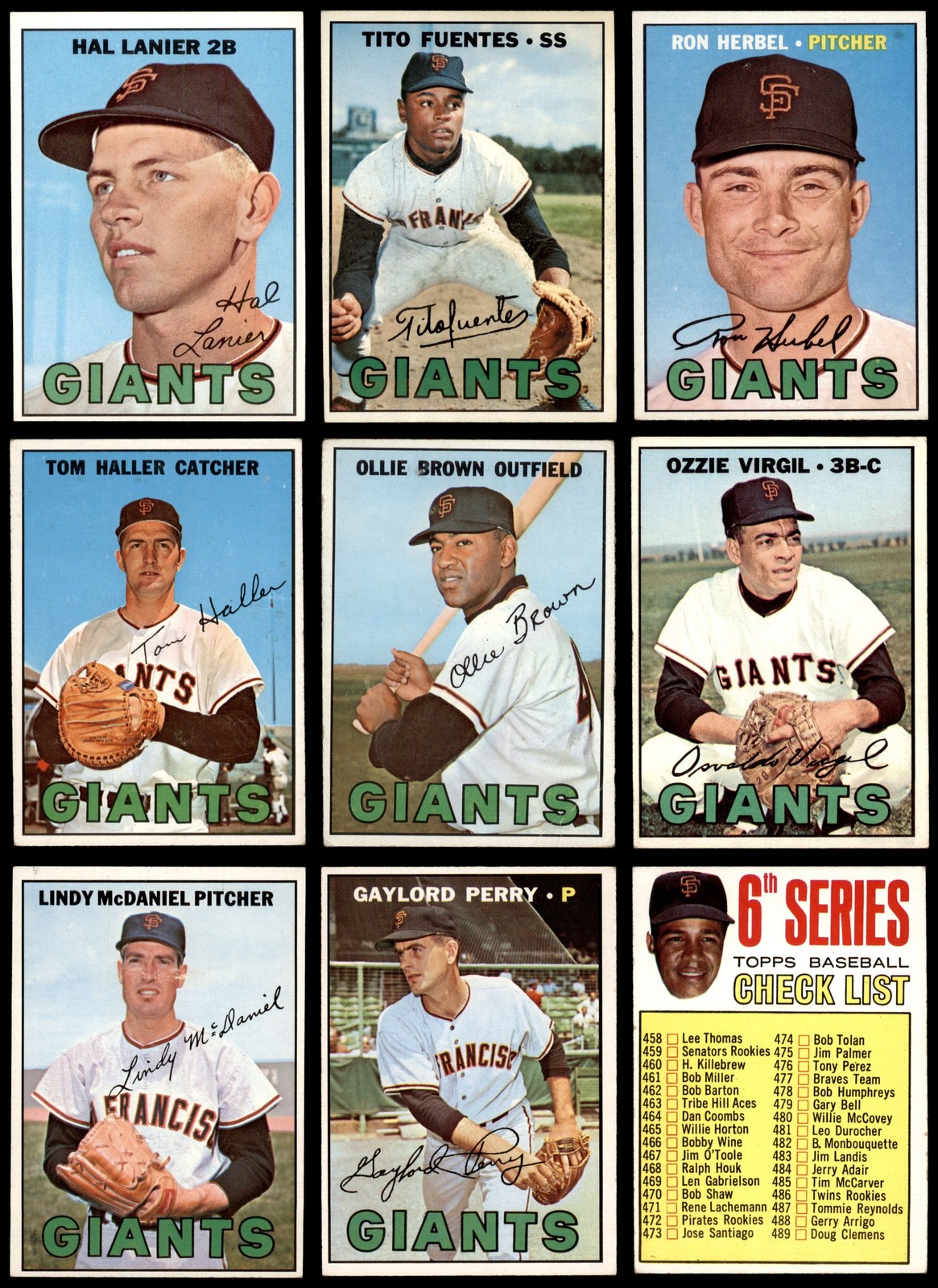 1967 Topps San Francisco Giants Near Complete Team Set EX 18 of 33 Cards 6904252
