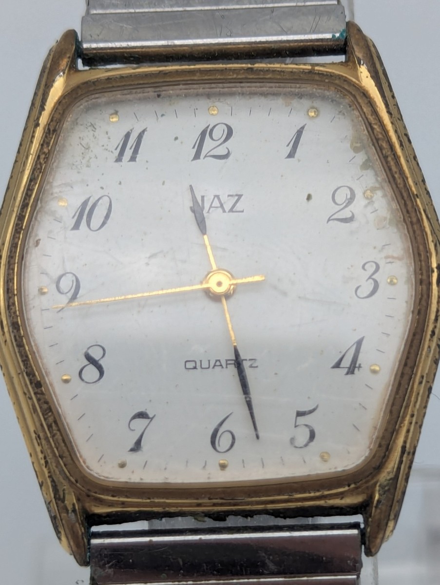 Montre JAZ Quartz Neuve De Stock Années 90 - Acier Inoxydable Argenté, Bracelet 20mm, Fonctionnelle