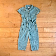 Cat  Jack Girls Sage Green Cotton Utility Jumpsuit  Size Small 6/7 