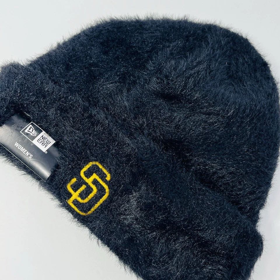 New Era MLB San Diego Padres Mujer Gorro Tobogán Tejido Difuso Negro Gorra de Invierno Foto 3 de 4