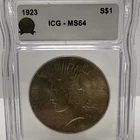 1923 Peace Dollar $1 ICG MS64