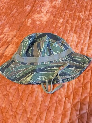 VINTAGE R&B Tiger Stripe Bonnie Hat,usa Tag,classicUsgi Style,leather Slide,xlnt