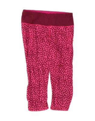 Lululemon Damen Capri Leggings UK 12 Medium Pink Animal Print DX18