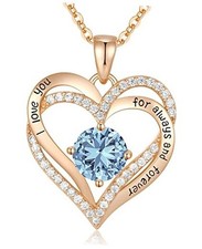 Forever Love Heart Necklaces for Women, Rose Gold-03-Mar 925 Sterling Silver