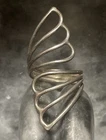 Vintage Sterling Silver Open Wing Pattern Bypass Ring Size 8.5