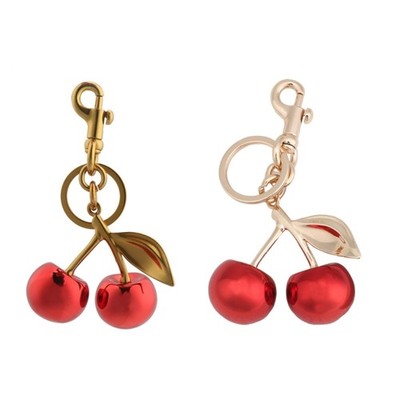 Cherry Bag Pendant Bag Charm Cherry Keyring Alloy Texture Key Accessory for Bag