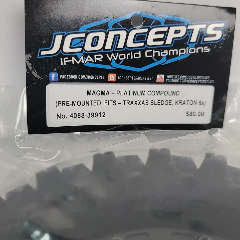 4 колеса ступицы JConcepts 4088-39912 Magma — предварительно смонтированные на JC #3450B 17 мм Kraton6s - Изображение 4 из 4