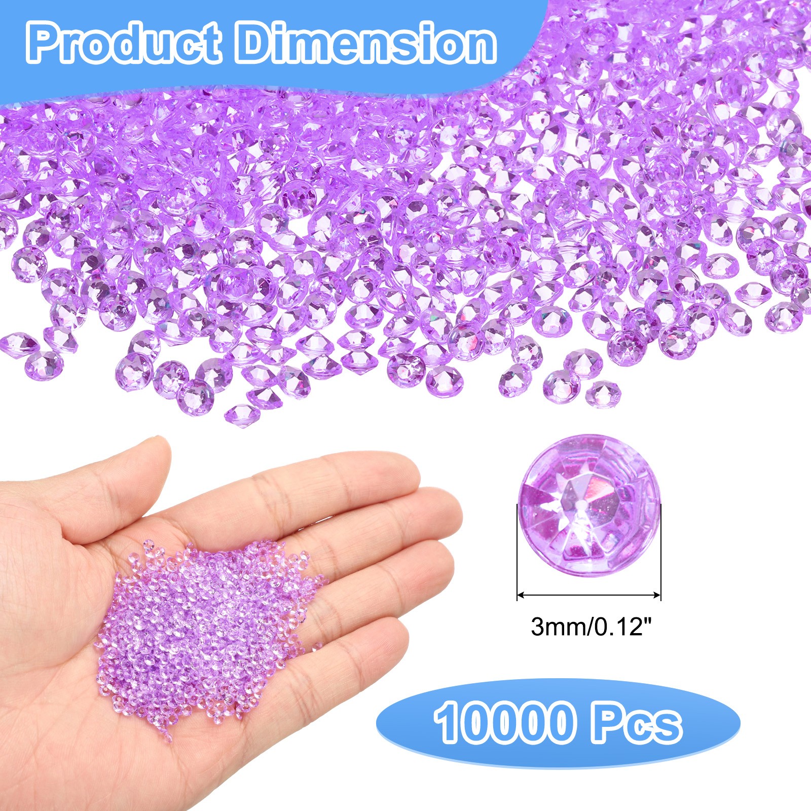 10000Pcs Wedding Table Scatter Confetti for Crafts (Light Purple, 3mm)