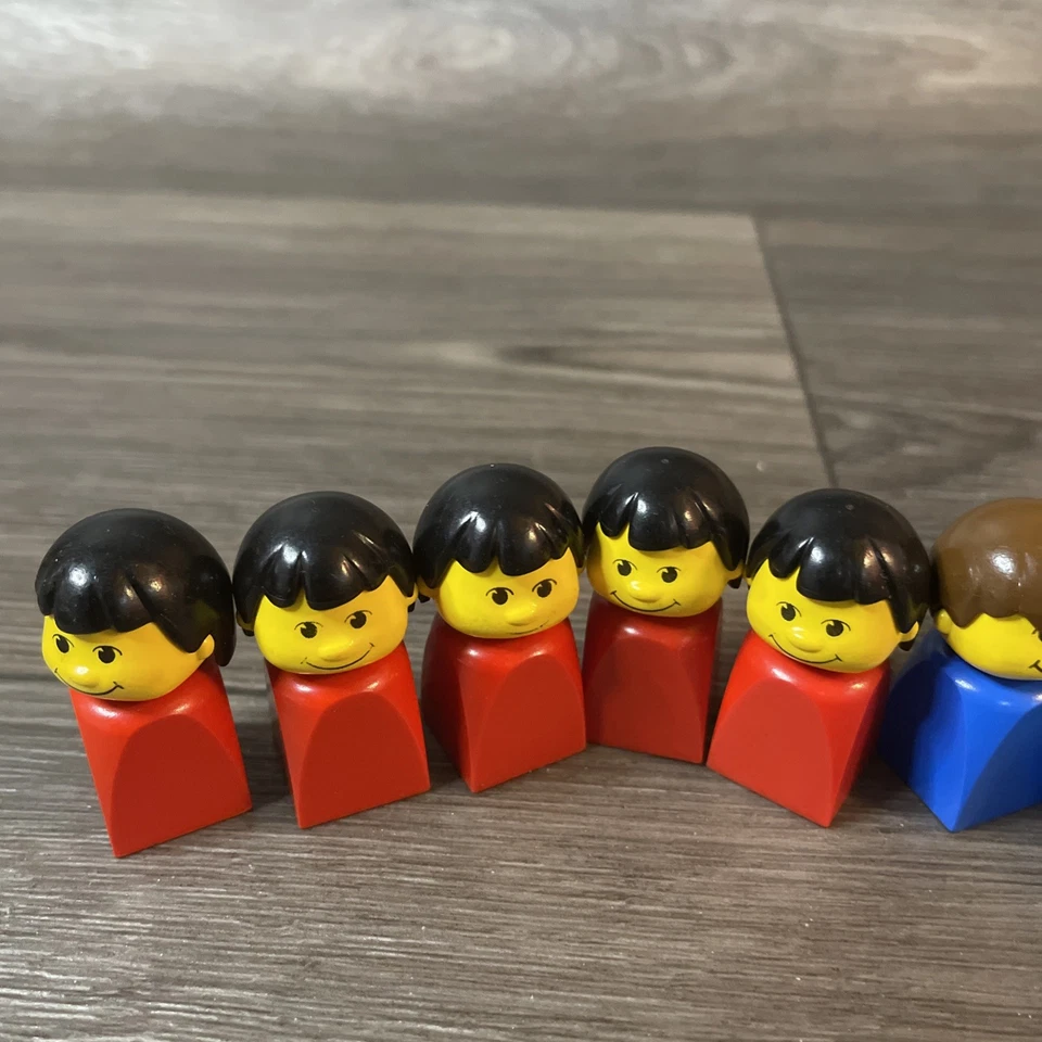 Lot of 10 Vintage LEGO Basic Figure Finger Puppet - blue red boy girl 1.5"H - Image 3 of 4