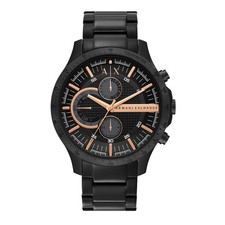 Orologio uomo cronografo nero ARMANI EXCHANGE HAMPTON AX2429 mai usato con sc...
