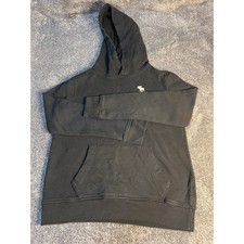 Abercrombie Kids Black Pullover Hoodie Moose Logo Sweatshirt Size 13/14