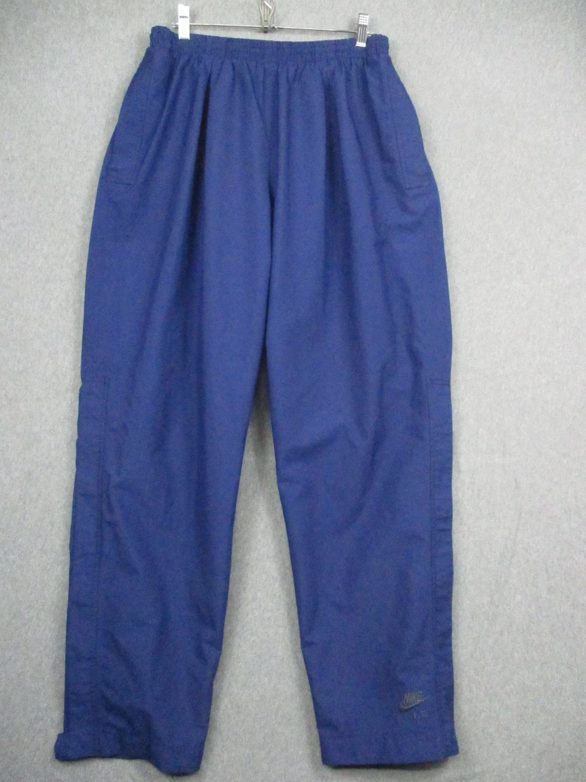 Nike Golf Pants Mens Large Blue F.I.T. Polyester Wind Snap Hem Elastic Waist