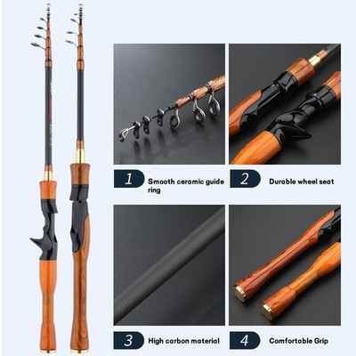 Telescopic Fishing Rods Carbon Fiber Ultra-Light Fast Rod Casting Spinning Pole