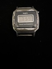 Vintage Mens TI3H Texas Instruments LCD Silver Tone Watch TI - Runs