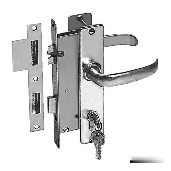 Schloß Messing Satiniert Verchromt 2 Blenden Links - 1 Pc Osculati - 38.203.50-image