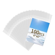 100 Pack 4x6 Photo Sleeves - Acid Free 1.57 mil Single Side Thick Heavy Dut...