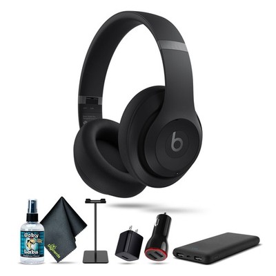 Beats by Dr. Dre Studio Pro Wireless Over-Ear Headphones (Black) Bundle With