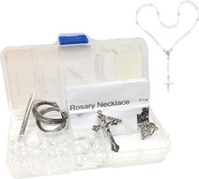 Crystal Pearl Beads Rosary DIY Kit, Clear White