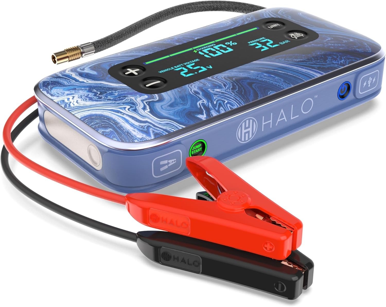 HALO Bolt Air+ 1750 Portable Car Battery Jump Starter | 130 PSI Air Compressor
