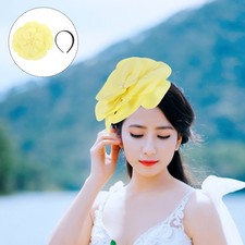 Large Flower Headband Floral Hair Accessories Fascinator Clip for Wedding