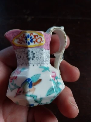 PORCELAINE DE MINTON ANCIENNE PICHET POT A LAIT XIXeS DE DINETTE TRES RARE HT6,8 - Photo 1/4