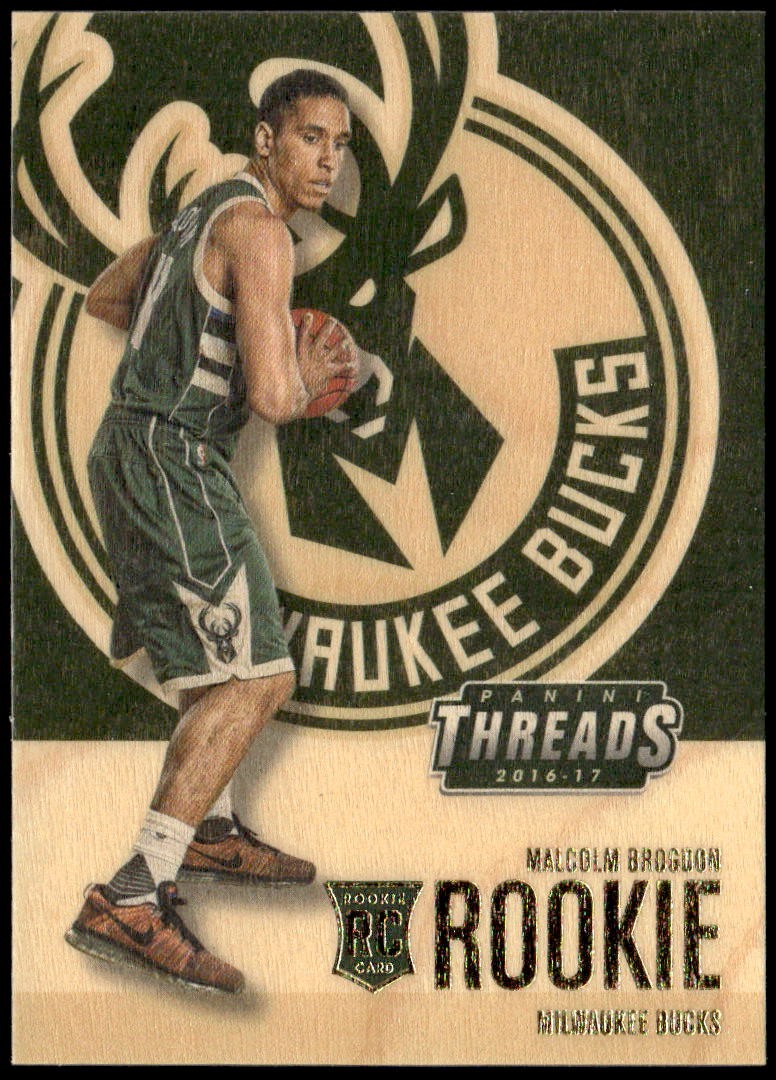 2016-17 Panini Threads #242 Malcolm Brogdon Wood Rookie E1
