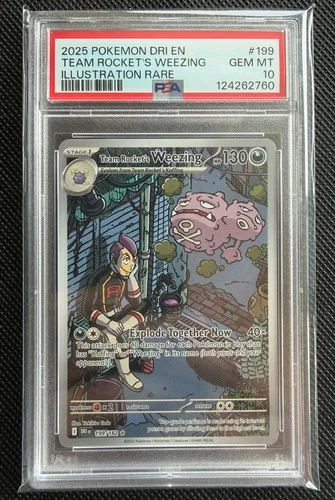 2025 POKEMON DRI EN DESTINED RIVALS #199 TEAM ROCKET'S WEEZING PSA 10