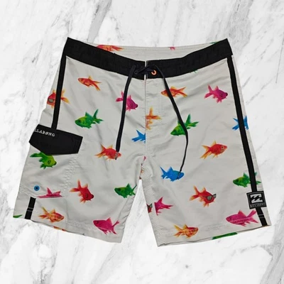 Billabong short de bain Homme Poissons Multicolore Blanc Mer Taille 32/46 ita - Photo 1/4