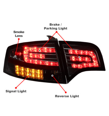 アウディA4 S4 RS4 B7セダン用LEDテールランプ 2005-2008y For 05-08 Audi A4 S4 RS4 B7 Sedan LED Tail Brake Light Lamp Smoke