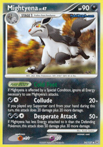 Mightyena - 54/127 - Uncommon LP, English Pokemon Platinum