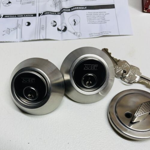 NU-Set Single Cylinder Dead Bolt Lock With Extra Lock And Keys As Shown