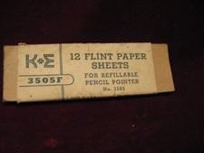 Vintage NOS K & E 3505F  12 Flint Papers Sheets for Pencil Pointer 3505 Gd!