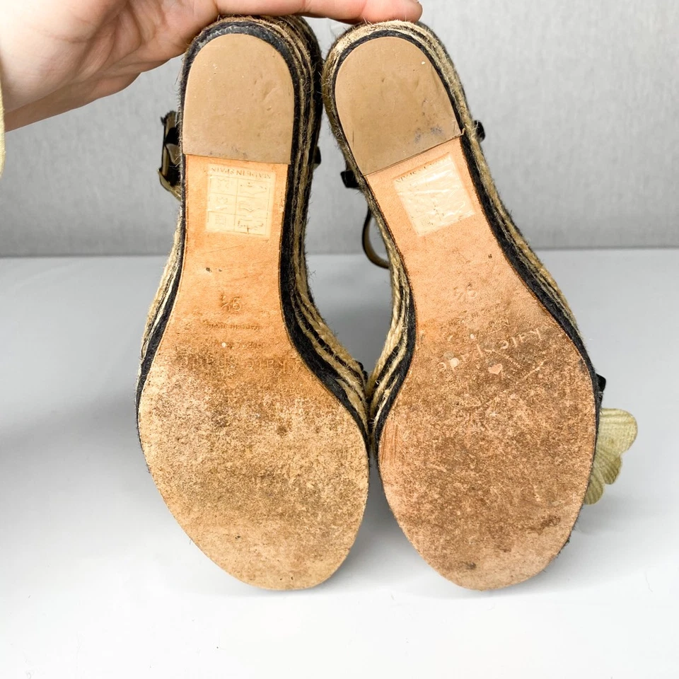 Kate Spade New York 女式 Lainey Espadrilles 鞋跟黑色扣花 9.5 — 第 3/4 张图片