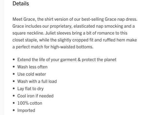 NWT Hill House the Grace Nap Top Long Sleeve White Size Medium - 第 11/11 張圖片