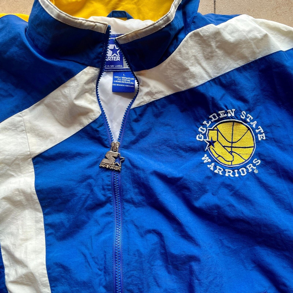 Golden State Warriors 90s Starter windbreaker STAR jacket L Golden State Warriors 90s Starter windbreaker STAR jacket L
