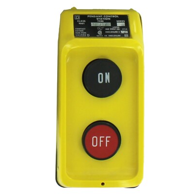 1 Pc Square D 9001 BW79Y 2-Button Pendant Station Enclosure Yellow New
