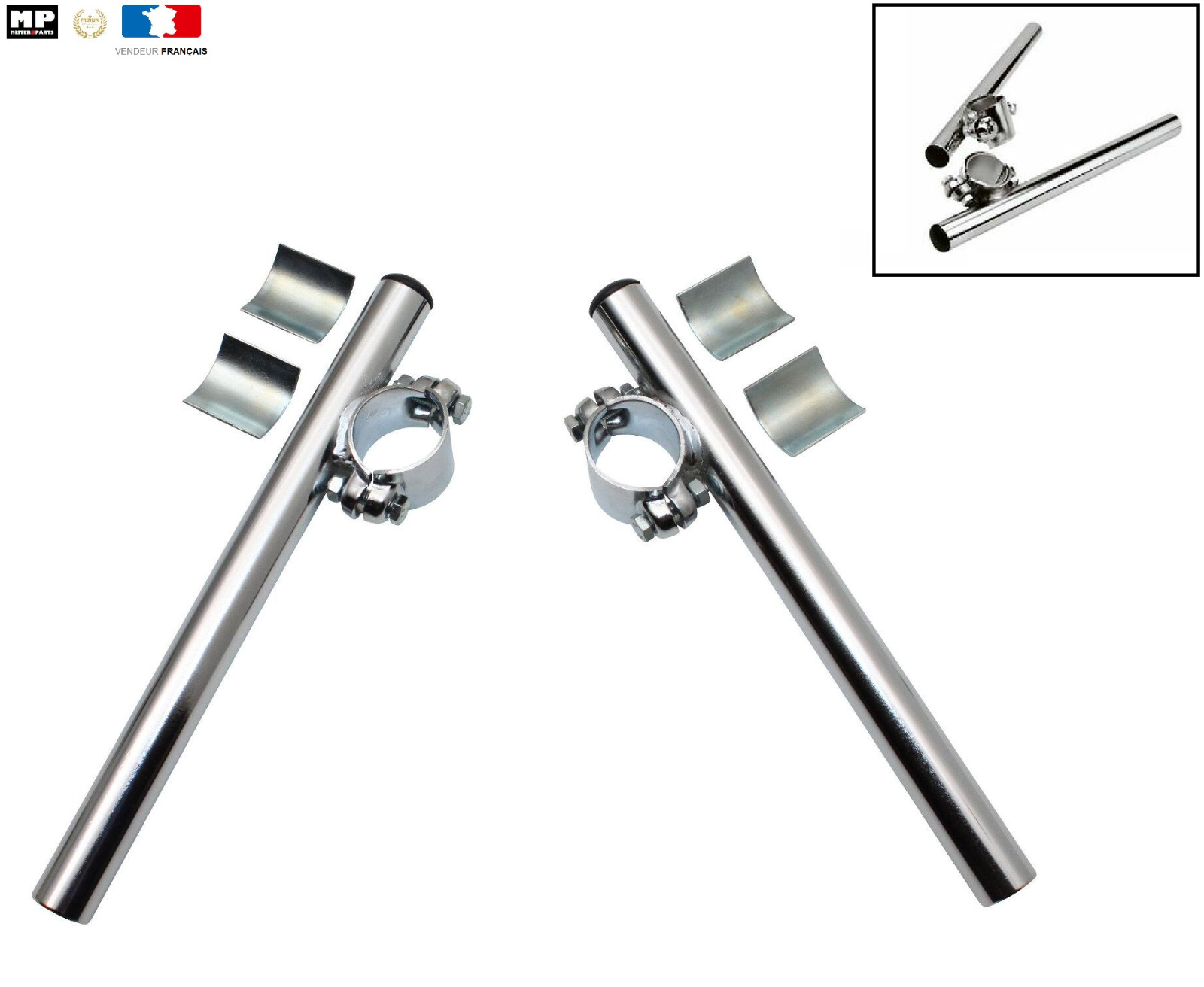 Guidon bracelet diam 32/35 chrome pour réparer une fourche de MBK 51