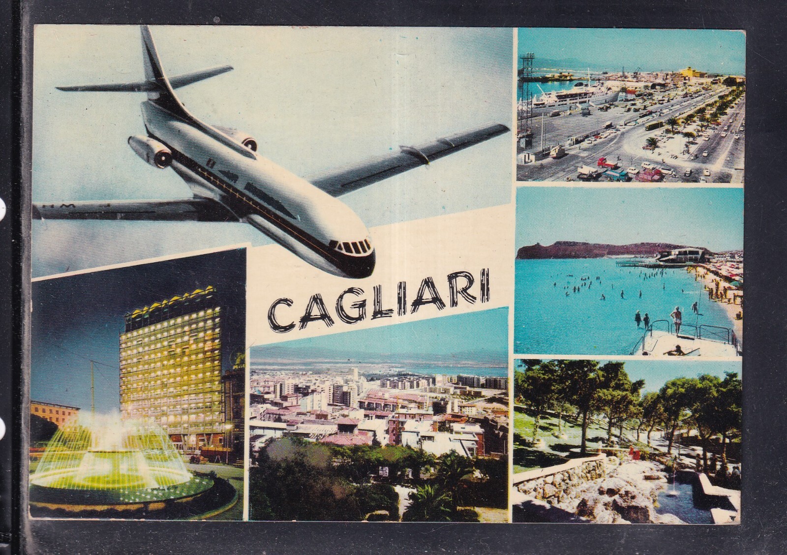 Cartolina Cagliari VEDUTINE AEREO V409