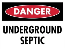 Danger Underground Septic Sign Metal Tin Sign 8x12 Inches Caution Danger Safety