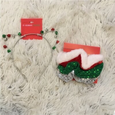 KOHL S Celebrate Together Christmas cat ears headband set 3 scrunchies