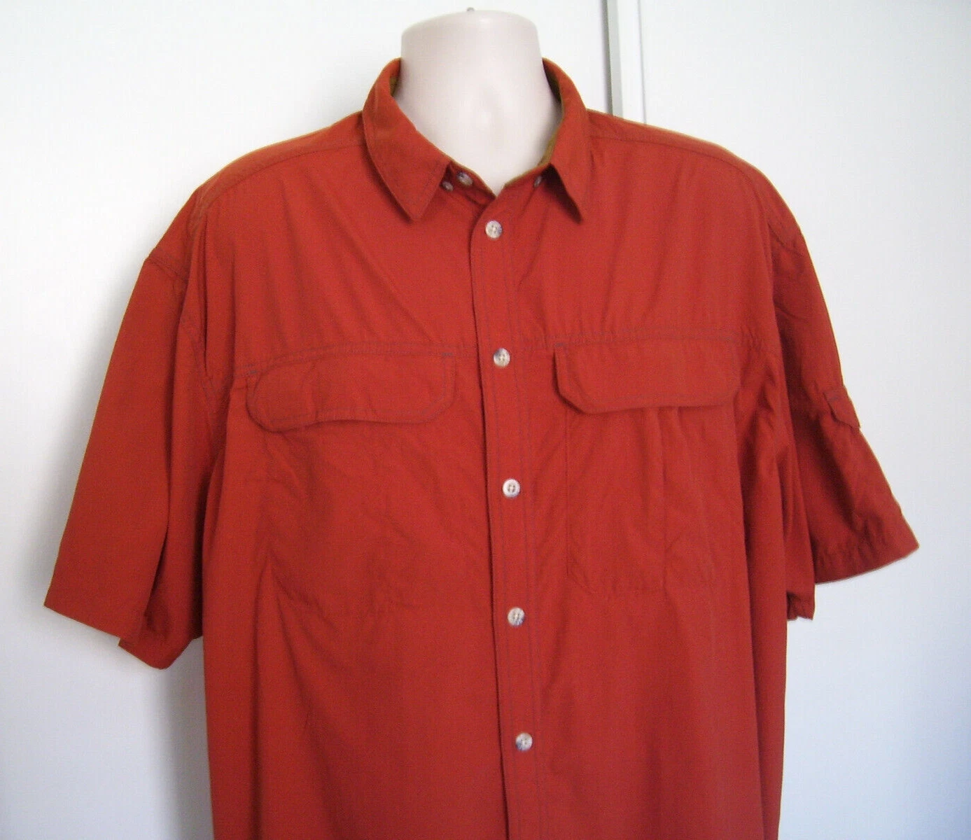 REI Mens Short Sleeve Shirt Button Up 2XL Rust Orange UPF 50+ Vented Outdoors
Opens in a new window