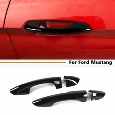 For 2015-2023 Ford Mustang ABS Gloss Black Look Car Side Door Handle Cover Trim