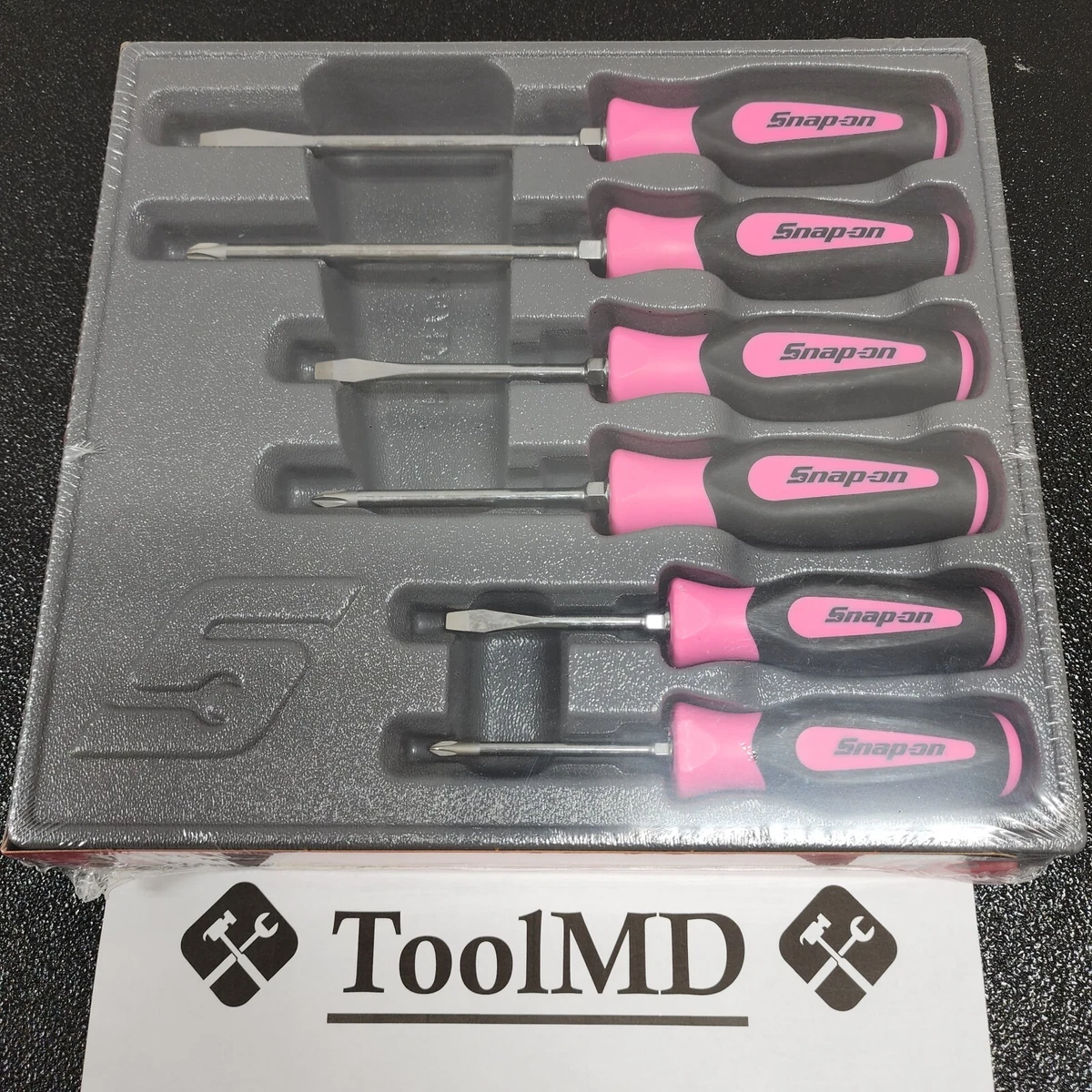 Snap on Tools USA NEW 6pc PINK Soft Grip Combination Screwdriver Set SGDX60BPM