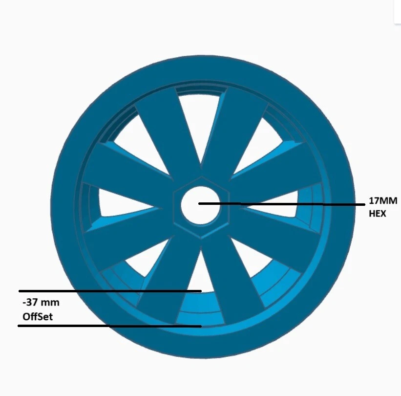 Redline RC Custom Wheels 8 spoke Rim 17MM Hub for traxxas tmaxx - Image 4 of 4