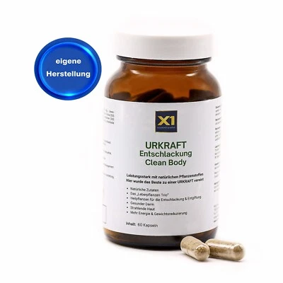 X1 Detox Entschlackung Entgiftung Darmreinigung Sanierung - 60 Kapseln