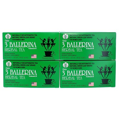 3 Ballerina Herbal Tea Extra Strength Dietary Supplement 18 Count (Pack of 4)