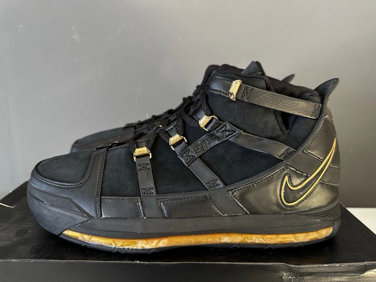 Nike Zoom Lebron 3 III 2005 Black Metallic Gold 312147-006 Sz 11.5